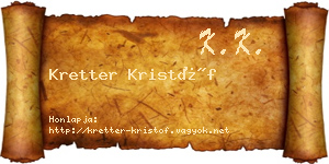 Kretter Kristóf névjegykártya